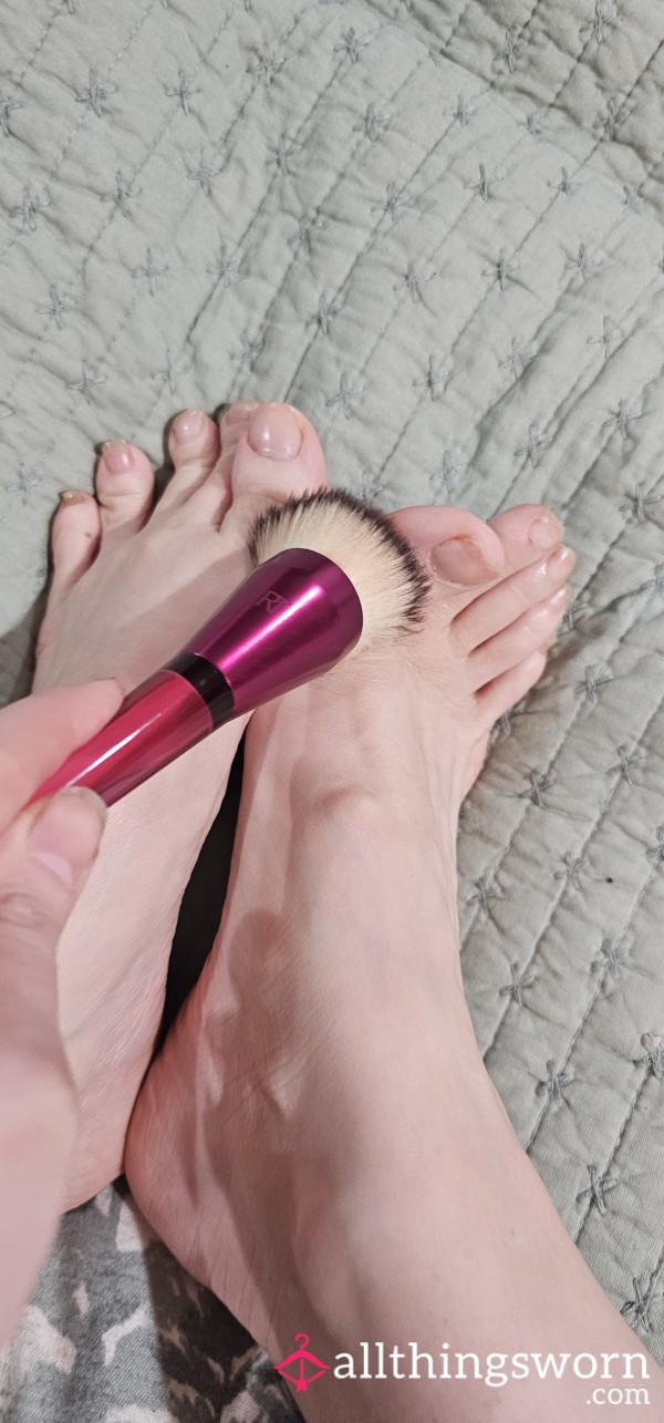 Rubbing My Makeup Brush All Over My Feet