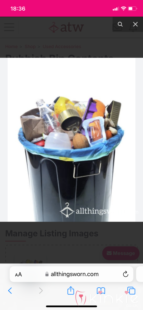 Rubbish Bin Contents NO FREE PICS Read Description