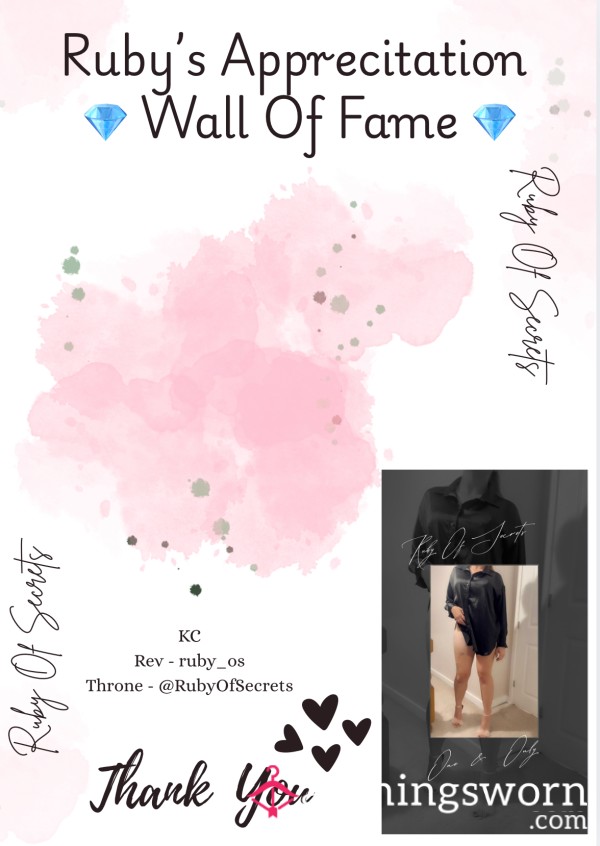 💎 Ruby’s Appreciation - Wall Of Fame 💎