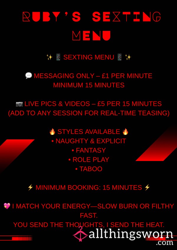 Ruby’s S**ting Menu 📱 ✨