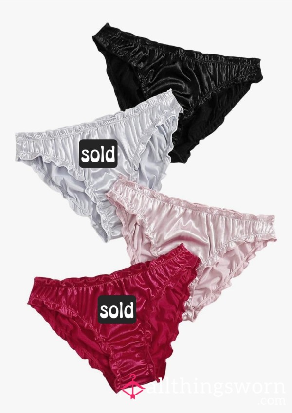 Ruffle Trim Satin Panties