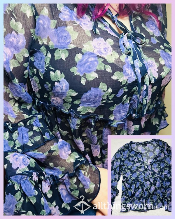 Ruffles & Ties Purple Rose Blouse 💋👑