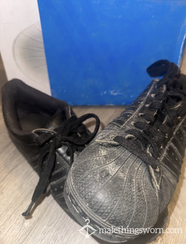 👟 Ruined Cheesy Adidas Superstar Foundations 👟 + 1x FREE Pair Of 48hr Worn Sock! 🔥