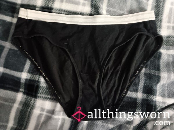 Ruined, Well-worn, Frayed, Stained, Dirty, Old, Stretched Black Panties