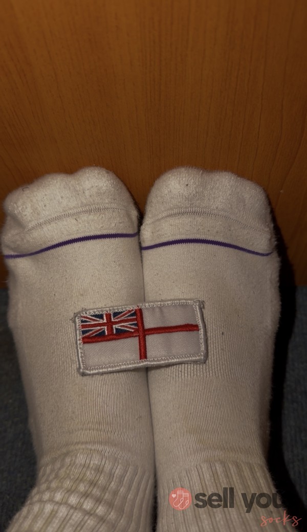 I've Had A Long Day And Just Been Running- 1 Day Old Sweaty Socks With Fake Tan Stain - Ready To Ship!