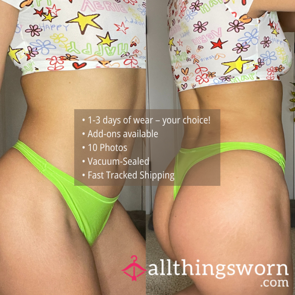 S AERIE LIME GREEN THONG PANTY (1230)