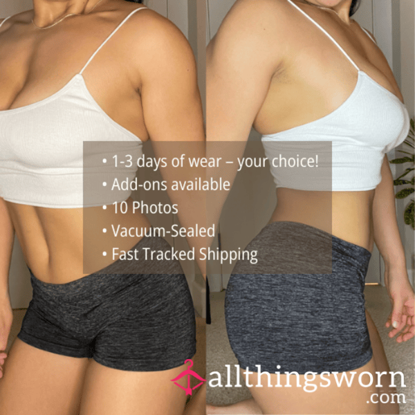 S BLACK SEAMLESS STRETCH BOXER BRIEF BOYSHORT PANTY (1678)