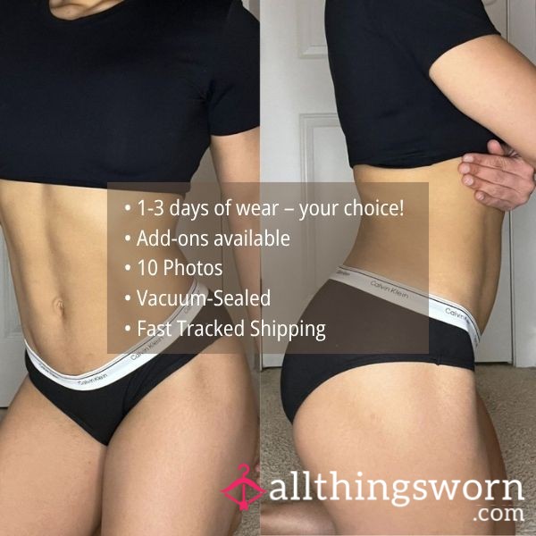S CALVIN KLEIN BLACK COTTON MODAL BIKINI PANTY (1437)