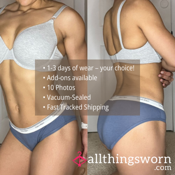 S CALVIN KLEIN BLUE COTTON MODAL BIKINI PANTY (1346)