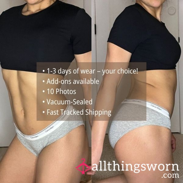 S CALVIN KLEIN GREY COTTON MODAL BIKINI PANTY (1436)