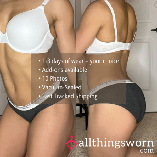 S CALVIN KLEIN HEATHERED GREY COTTON MODAL BIKINI PANTY (1345)