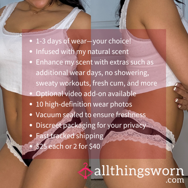 S CLa**IC BLACK W LUXE LACE TRIM CHEEKY PANTY (1759)