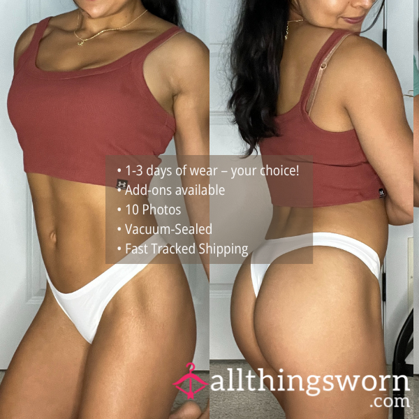 S CLa**IC WHITE SEAMLESS SOFT STRETCH THONG PANTY (1542)