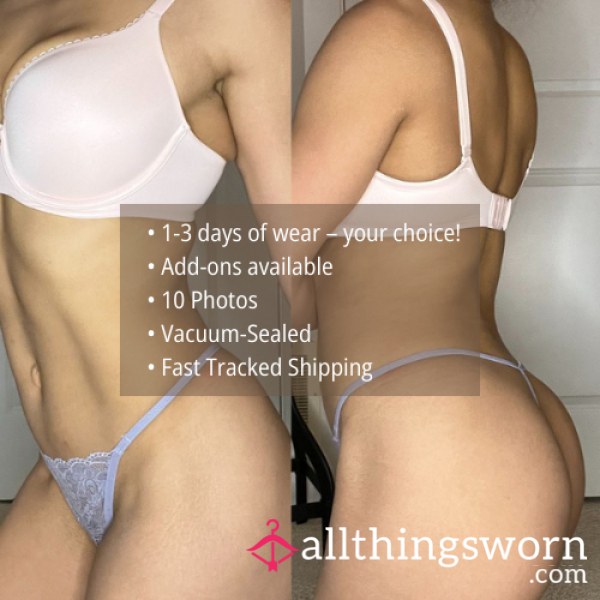 S GREY FLor*l LACE G-STRING THONG PANTY (1338)