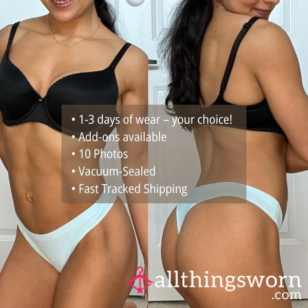 S LIGHT MINT GREEN AQUA SOFT Cor*l SEAMLESS NO SHOW THONG PANTY (1428)