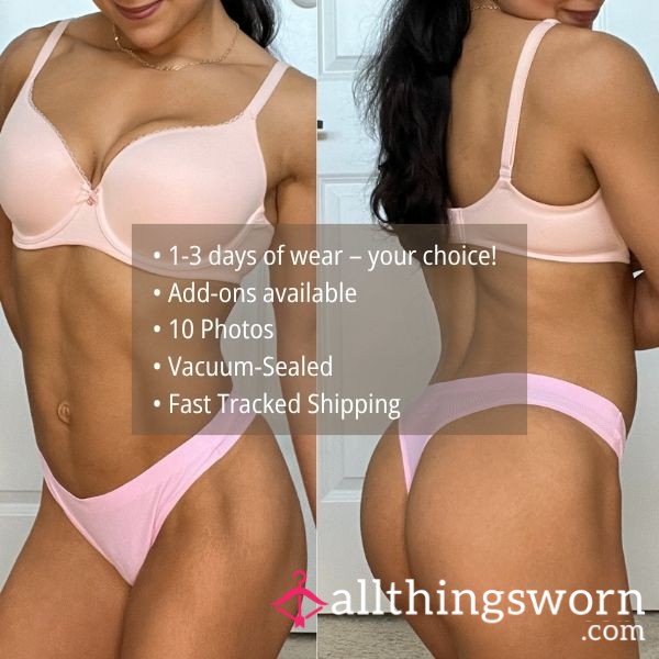 S LIGHT PEACH SOFT Cor*l SEAMLESS NO SHOW THONG PANTY (1424)
