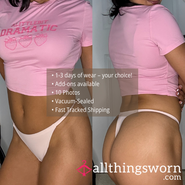 S LIGHT PINK SEAMLESS NO SHOW G-STRING THONG (1653)