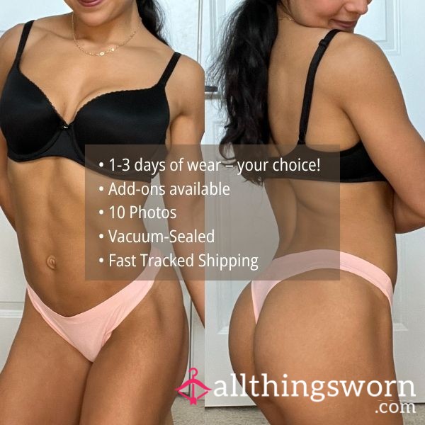 S LIGHT PINK SEAMLESS NO SHOW THONG PANTY (1425)