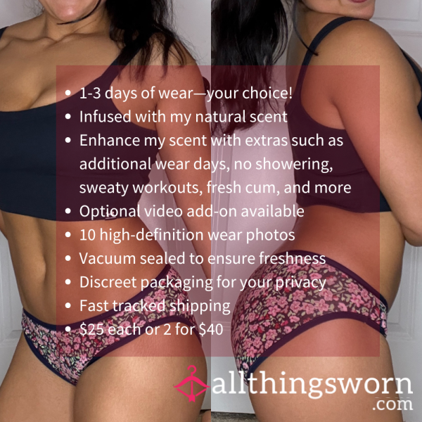 S MIDNIGHT ROSE FLor*l FULL-COVERAGE BRIEF PANTY (1881)