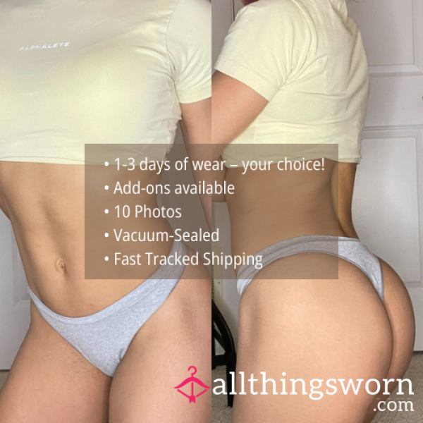 S VICTORIA'S SECRET PINK BRAND GRAY HIGH-LEG SEAMLESS SATIN-LIKE THONG PANTY (1325)