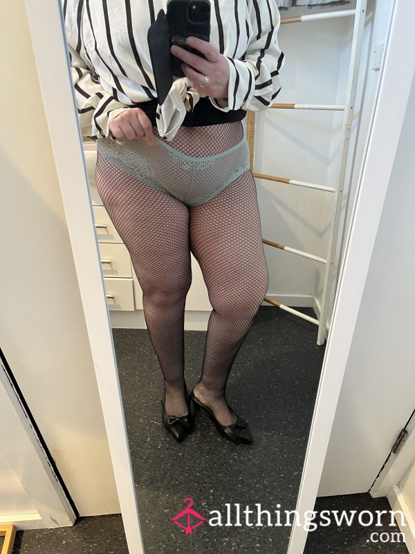 Sage Green Lace Boy Leg Naughty Secretary Dirty Panties Aussie Seller