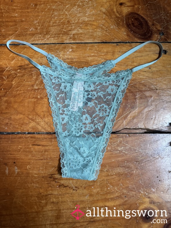 💚 Sage Green Lace G-string, XXL, VS