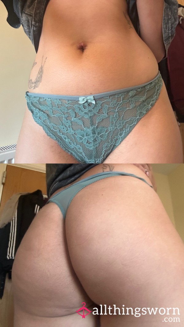 Sage Green Lace Thong