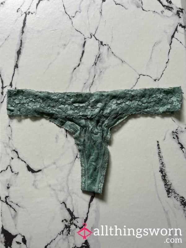 Sage Green Lace Thong