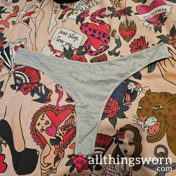 SALE - Grey Cotton Thong