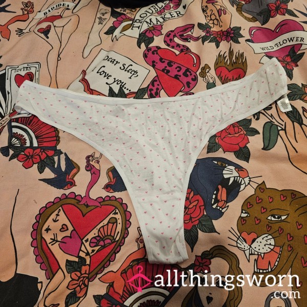 SALE - White Cotton Thong