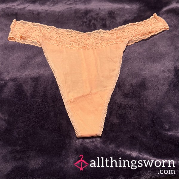 Salmon Cotton Thong