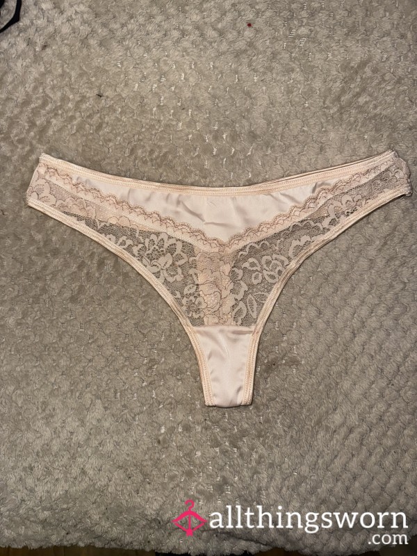 Salmon Pink Silk Thong