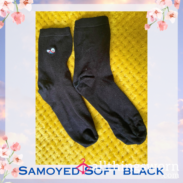 Samoyed Soft Black Socks 🐩 2 Day Wear + 1 Workout Included - £15 😈 Longer Wears And International Shipping Available 🌍