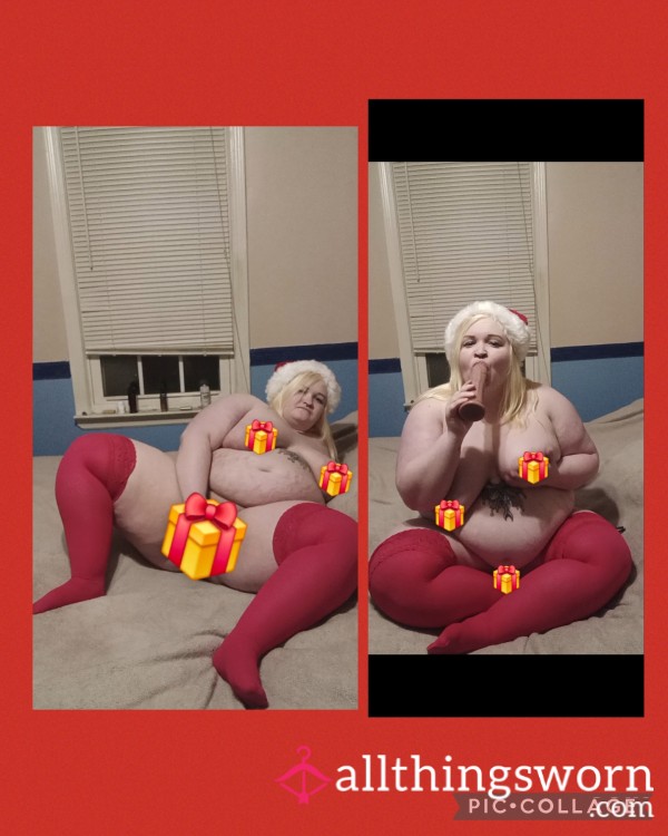 Santas S**y Helper Gets Naughty With Playing With Her Di**o