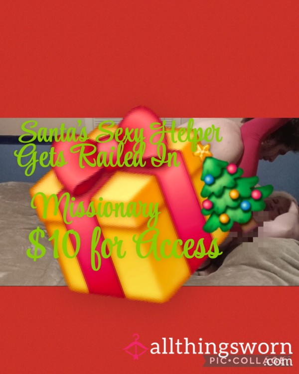 Santas S**y Helper Gets Railed In Missionary By Her Boy Toy