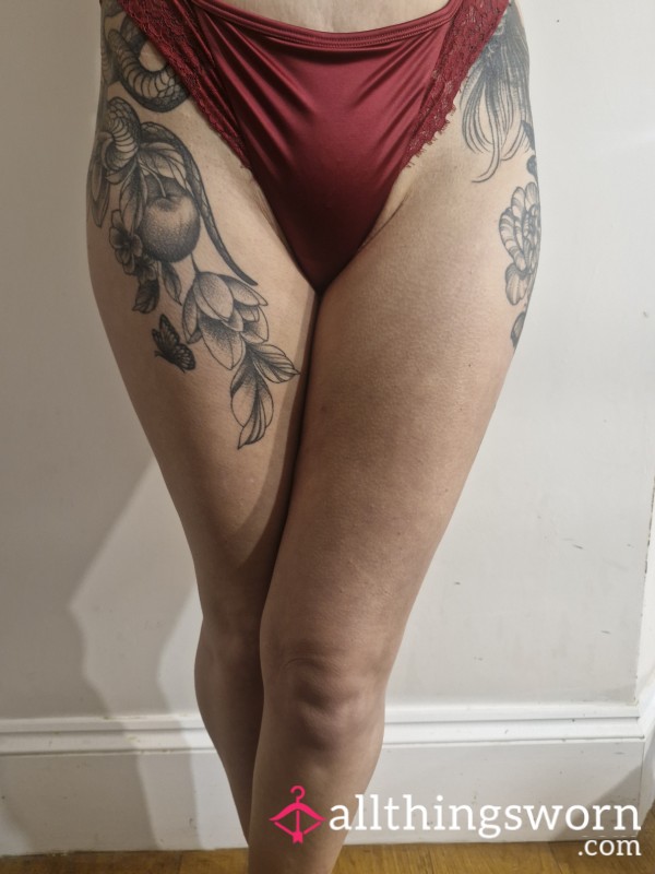Sat Down On The Toilet With Red Silky Pants Around My Ankles