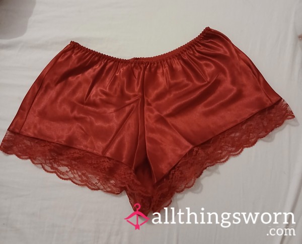 Satin And Lace French Knickers - Size 12-14