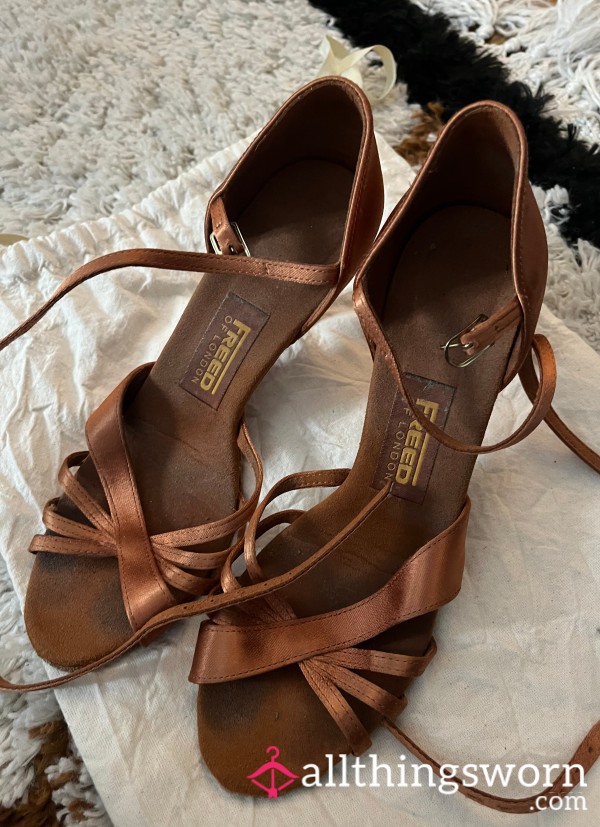 Satin And Sueded Dancing Shoes