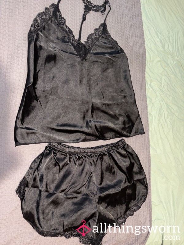 Satin Black Pajamas