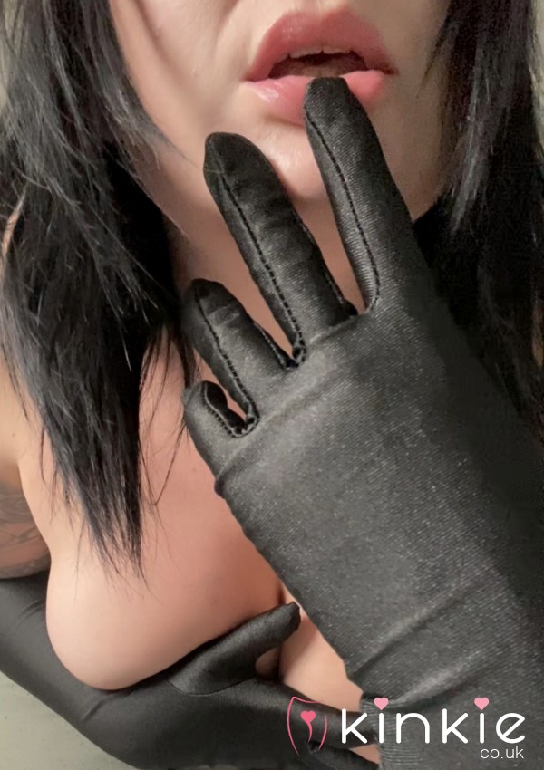 Satin Feel Black Long Gloves