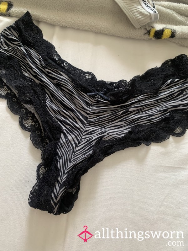 Satin Feel Zebra Print Panties 😉