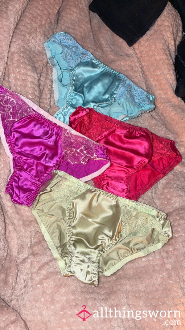 💗 Satin Full Back Panties – Soft, Silky & Worn 💗