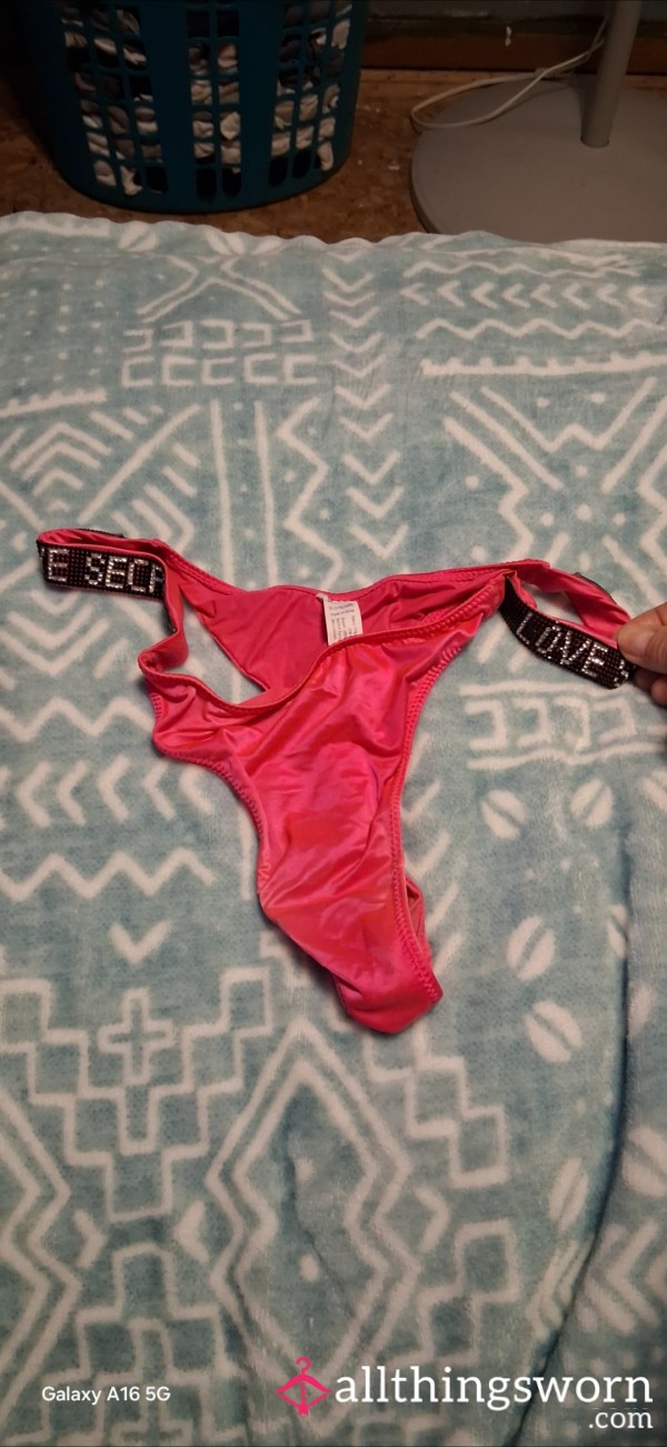Satin Hot Pink Thong