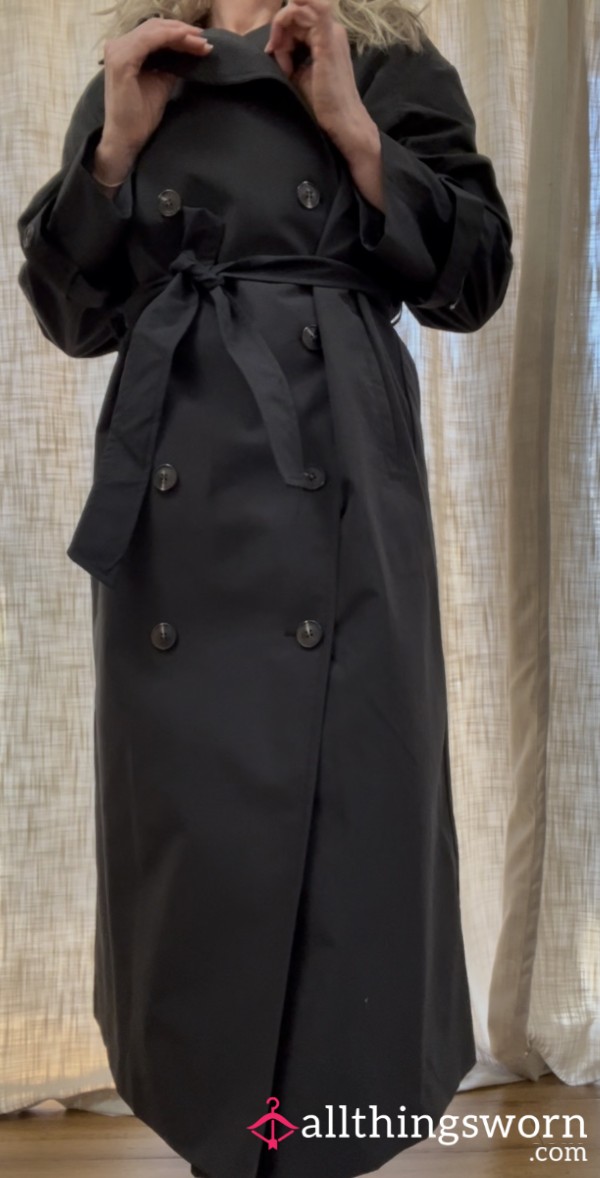 Satin Knickers Under Trench Coat Tease
