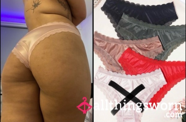 Satin Lace Trim Panties 🫶🏼 (Available In 4 Colours)