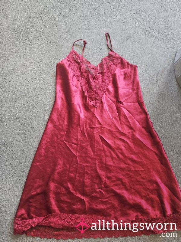 Satin Nighty That Needs A New Loving Home , Well Used And Well Worn..
