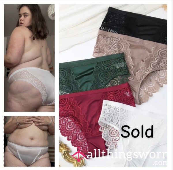 Satin Panties With Lace Side Panels