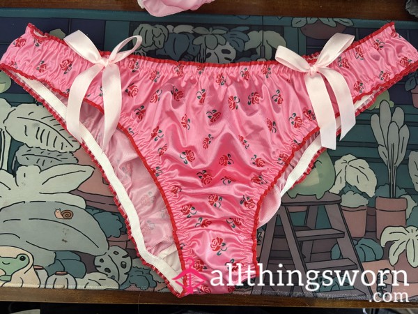Satin Pink Panties W/ Bows Size 1XL