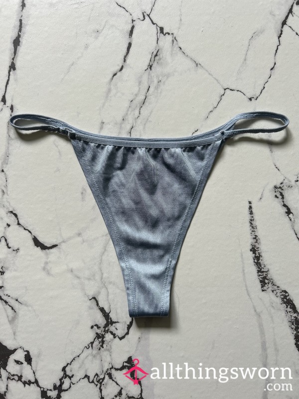 Satin Powder Blue Thong