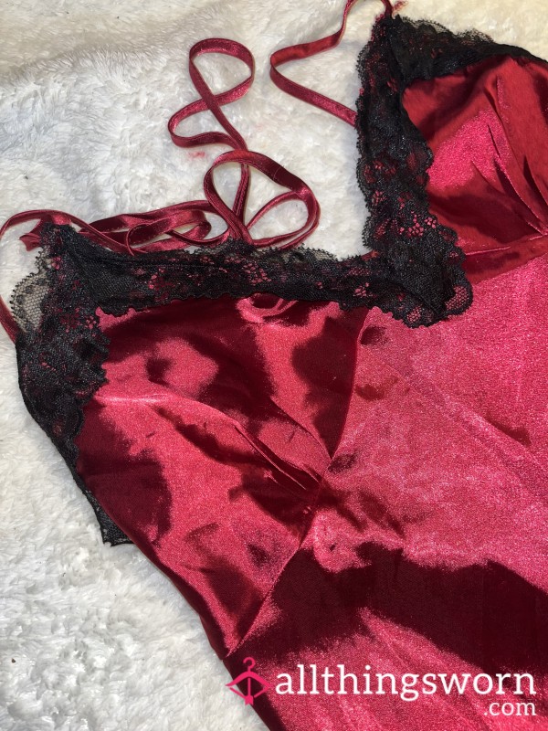 ❤️‍🔥🖤Satin Red Night Dress